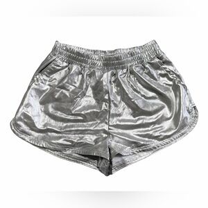 H& M Metallic Silver Running Shorts Size Medium